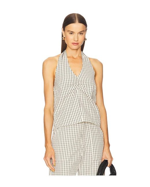 LNA White Cora Plaid Halter
