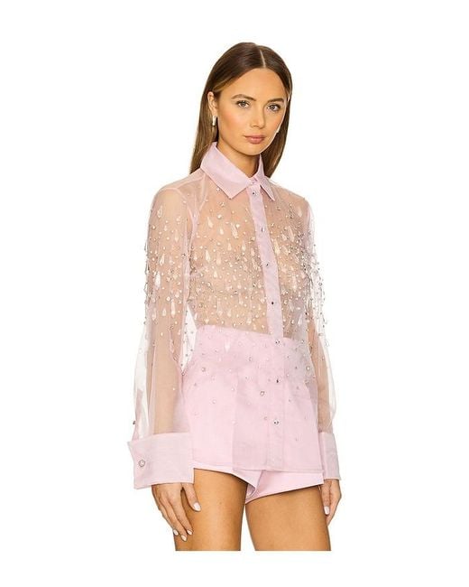 retroféte Pink Aubriella Embellished Shirt