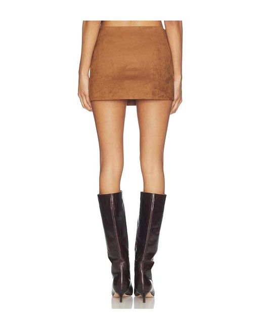 ALL THE WAYS Black Aiya Faux Suede Skirt