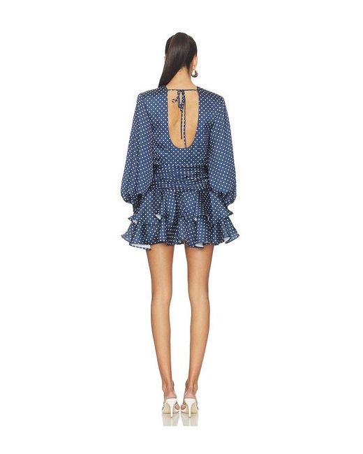Susanna Chow Blue Charlotte Polka Dot Mini Dress