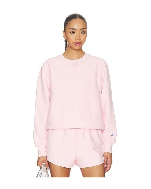 Champion Pink Reverse Weave Crewneck Sweater