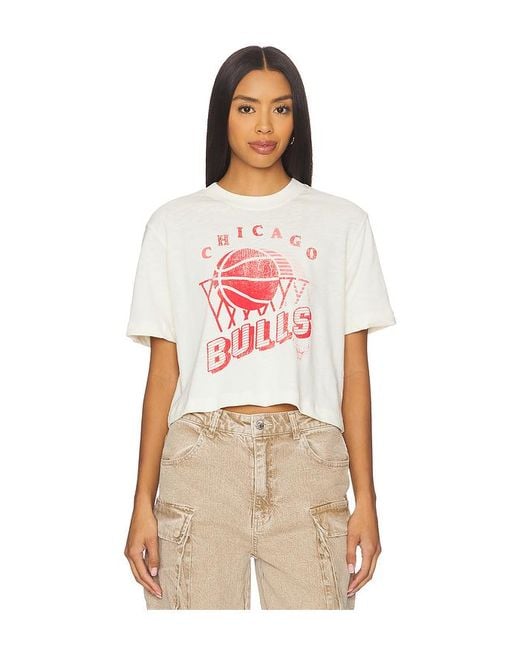 Junk Food Bulls Mock Crop Tee White
