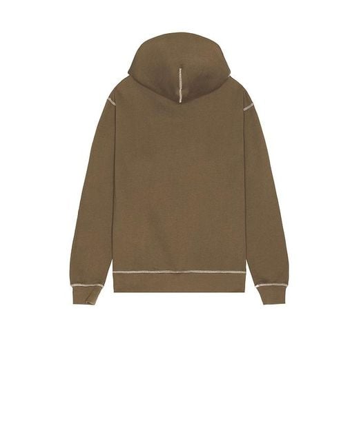 Museum of Peace & Quiet Brown Wordmark Reverse Stitched Hoodie for men