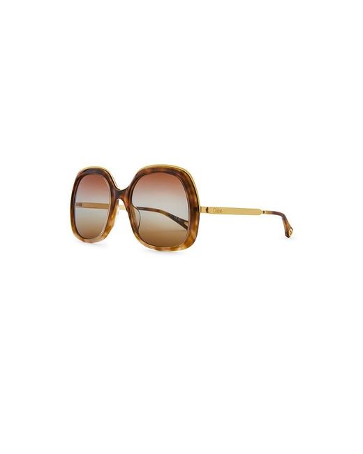 Chloé Brown Aly Square Sunglasses