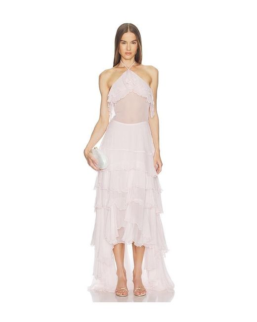 LOBA Pink Alejandra Ruffle Gown