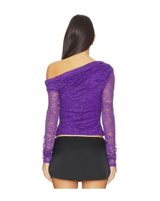 AFRM Purple Barry Fine Lace Top