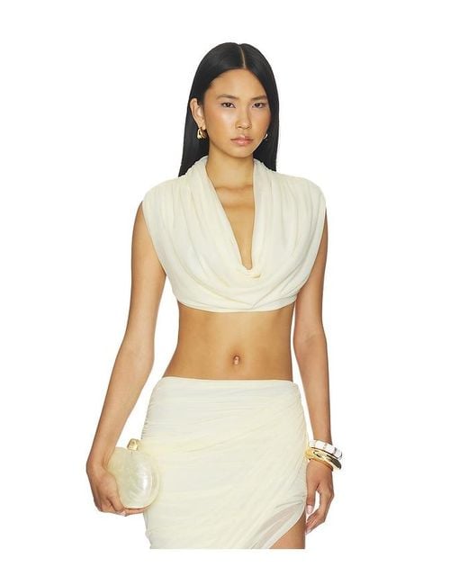 LOBA White Hailey Draped Top