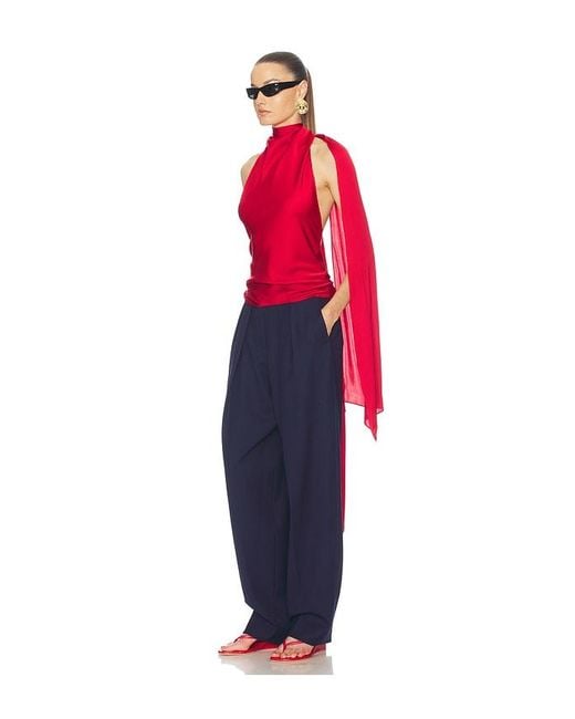 Helsa Red Natasha Silk Halter