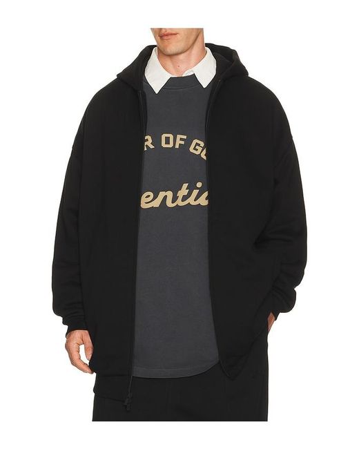 Fear Of God Black Property Lounge Long Zip Hoodie for men