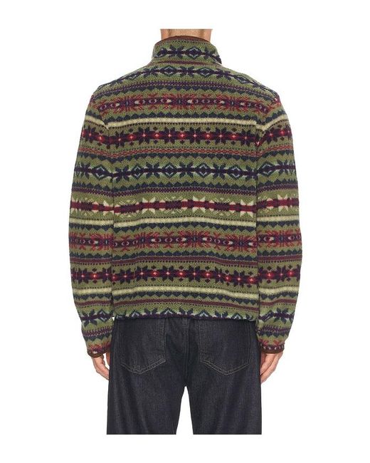 Polo Ralph Lauren Black Vintage Poly Fleece Knit Mockneck Pullover for men