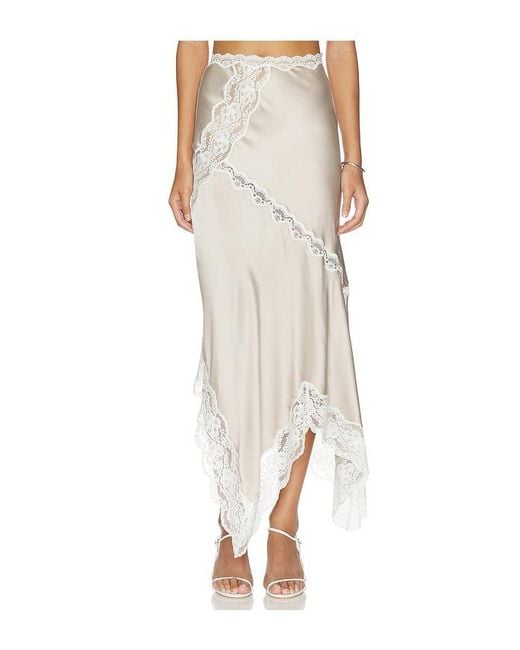 Lovers + Friends Natural Vallin Midi Skirt