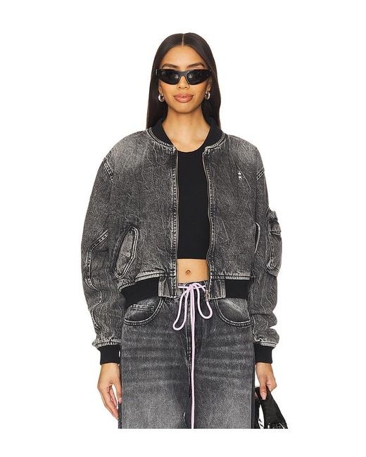 ICON DENIM Black Denim-Bomberjacke Ivy