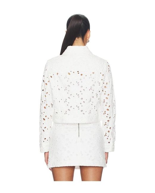 Alice + Olivia White Chloe Boxy Cropped Jacket