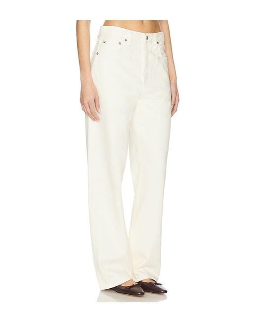 Agolde White Low Slung Baggy Jeans