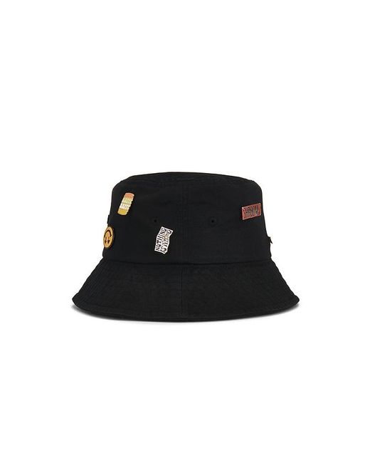 Happy Caps Black Pin Bucket Hat for men