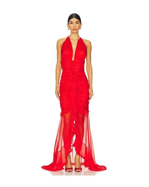 For Love & Lemons Red Kayta Gown