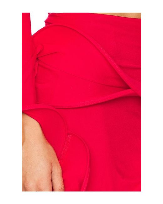 Sid Neigum Red Wave Hem Mini Skirt