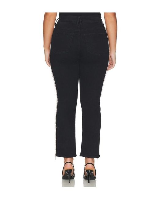 GOOD AMERICAN Black Good Legs Straight Diamond Jeans