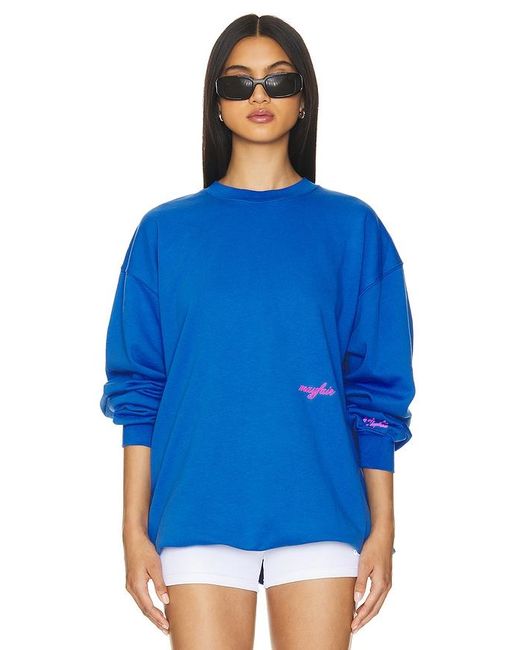 The Mayfair Group Blue You Deserve To Be Happy Crewneck