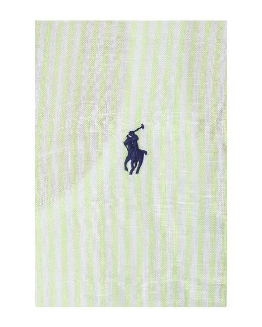 Polo Ralph Lauren White Linen Long Sleeve Sport Shirt