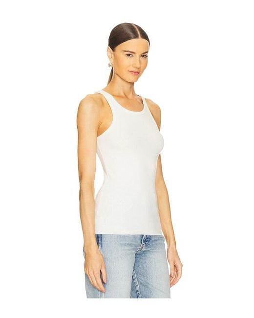 ÉTERNE Blue High Neck Fitted Tank Top