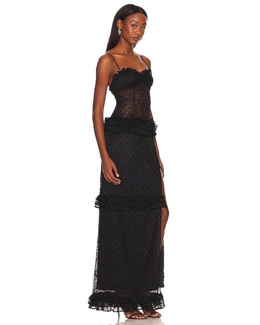 MAJORELLE Black Sienna Lace Gown