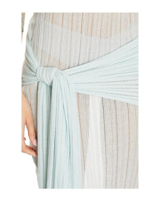 Camila Coelho White Callie Sheer Midi Knit Dress