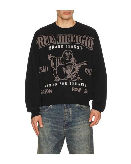 True Religion Black Cinched Srs Sweater for men
