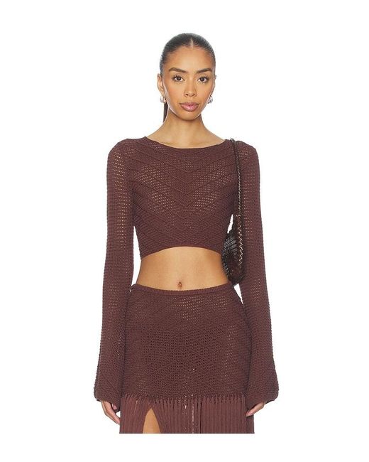 Devon Windsor Red Erin Longsleeve Top