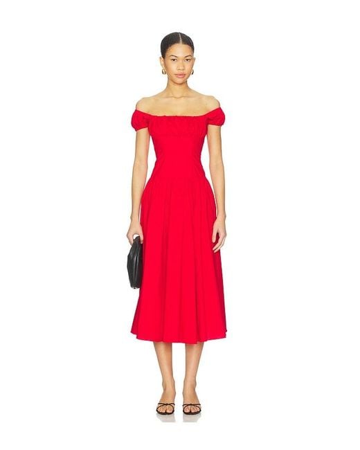 Caroline Constas Red Augusta Drop Waist Maxi Dress