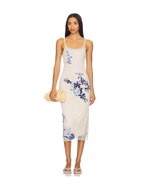 Vestido Midi Adelaida En Color Ivory Talla En Agua Bendita de color White