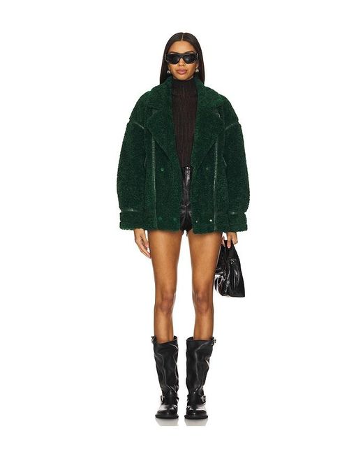 Lamarque Green Badu Faux Fur Jacket