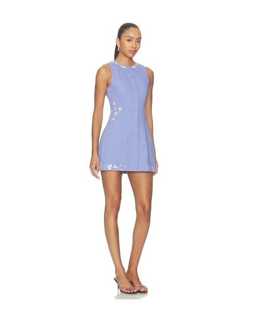 Mirror Palais Blue Pocket Full Of Posies Mini Dress