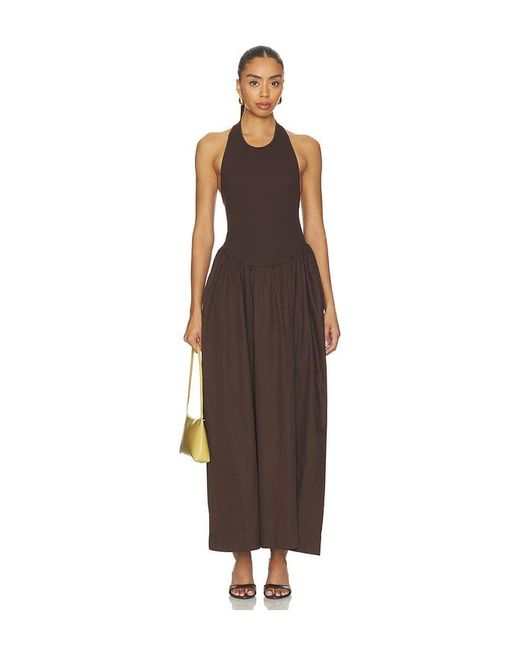 ROAME. Brown Cody Rib Maxi Dress