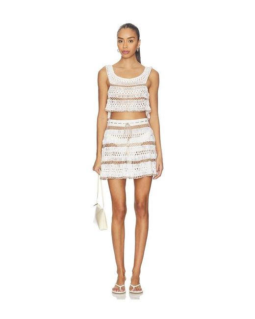 MY BEACHY SIDE White Cleo Hand-Crocheted Skirt