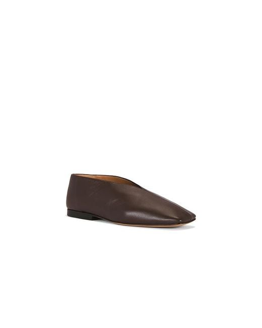 Mansur Gavriel Brown Square Soft V Flat