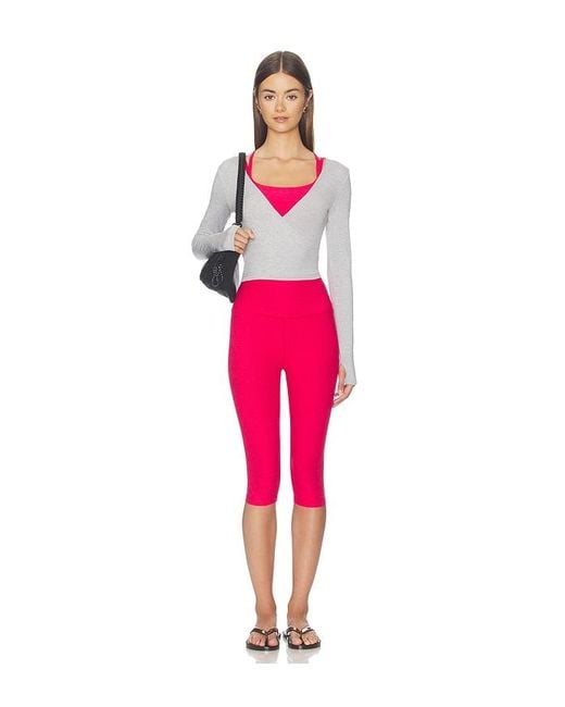 Beyond Yoga Pink High Waisted Pedal Pusher Legging