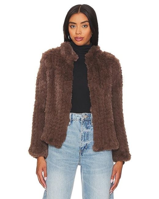 Heartloom Aria Faux Fur Jacket in Brown | Lyst UK