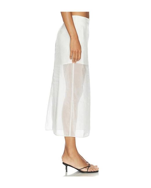Sans Faff White Cove Silk Skirt