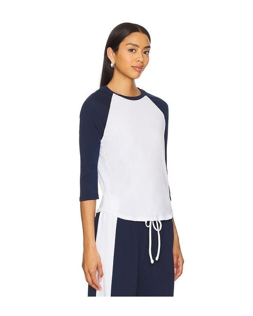 Michael Lauren Blue Katya Raglan 3/4 Sleeve Tee