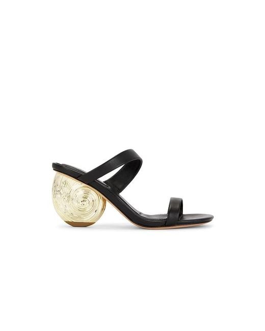 Jonathan Simkhai Black Marion Metallic Leather Shell Heel