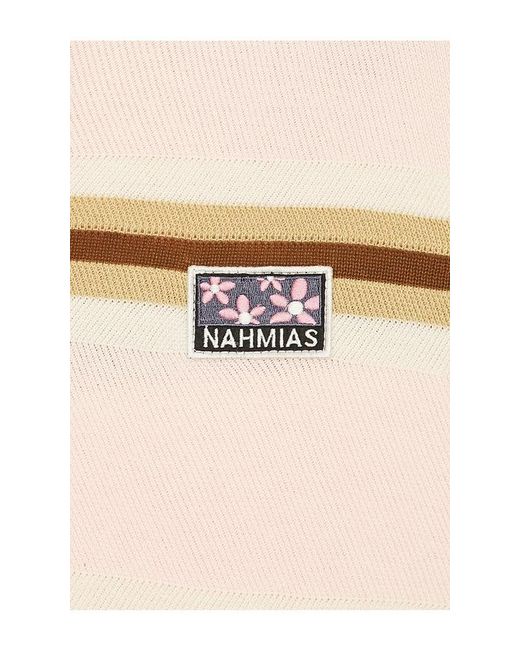 NAHMIAS Natural Knit Striped Polo for men