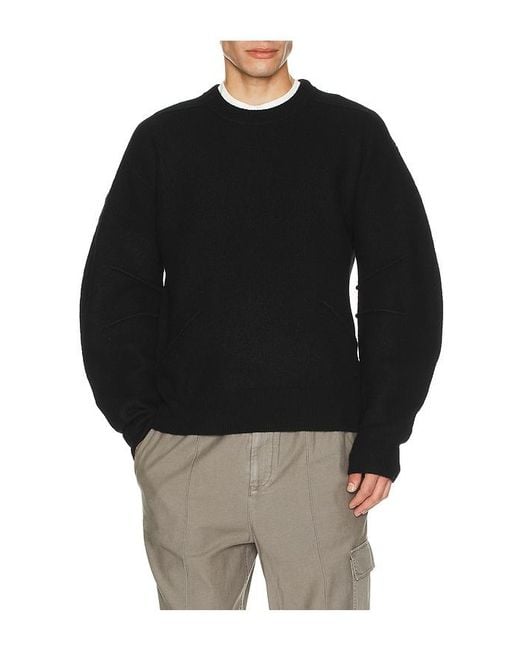 Helmut Lang Black Boiled Crew Sweater for men
