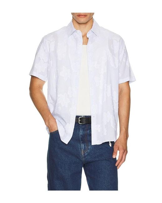 Vince White Fil Coupe French Placket Shirt for men