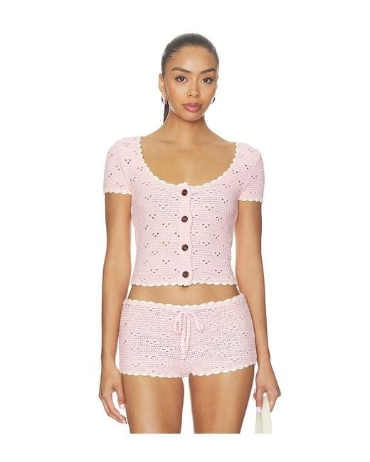 MAJORELLE Pink Bernadette Short Sleeve Top