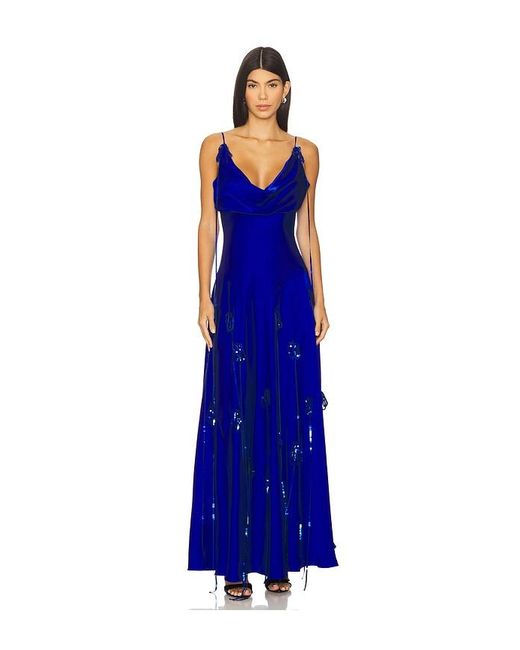 Tyler McGillivary Blue Valeria Slip Dress