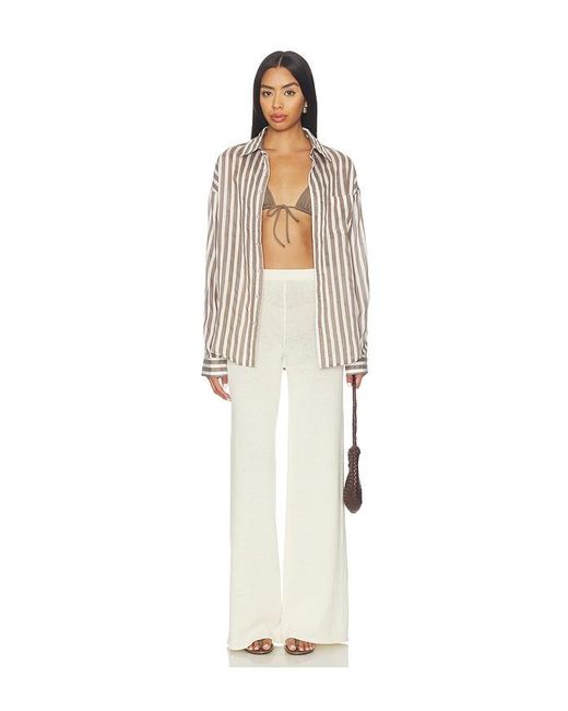 ALL THE WAYS White Minnie Button Down Top