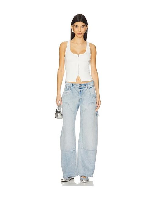 A.Brand White Addison Racer Top