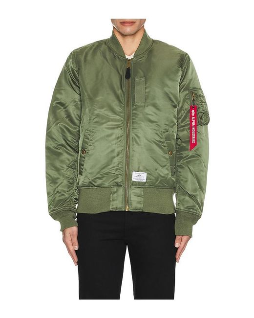 Alpha Industries Green Ma-1 Mod Flight Jacket for men