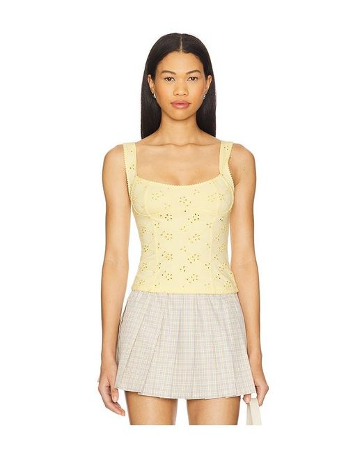 Free People White Full Bloom Eyelet Cami